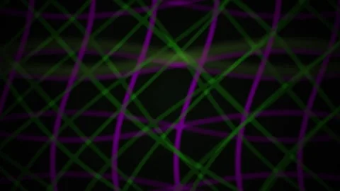 Abstract Neon Grid Animation with Intersecting Purple and Green Light Lines. Stock Footage 340523315
