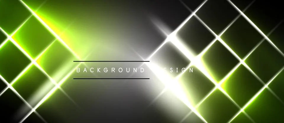 Abstract neon grid. Bright lines form diamond shapes. Gradient transitions fr Illustrazione stock