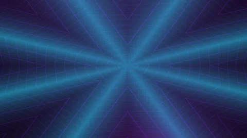 Abstract Neon Grid Centering Lines with Radiating Lights in Futuristic Digi.. Stock Footage 337889253