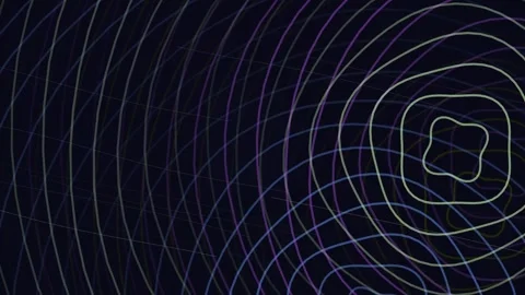 Abstract Neon Grid Lines Swirling in Dark Space, Futuristic Digital Network.. Stock Footage 332494613
