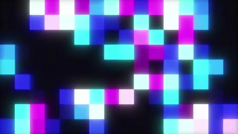 Abstract Neon Grid Loop Animation in 4K with Glowing Squares Stock Footage 308744737