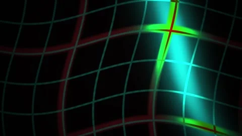 Abstract Neon Grid Motion Background with Glowing Light Waves. Stock Footage 340523327