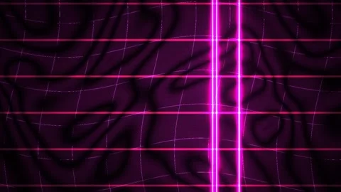 Abstract Neon Grid Motion Background with Pulsing Vertical and Horizontal L.. Stock Footage 341801754