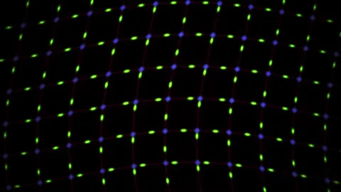 Abstract Neon Grid Motion Background with Glowing Nodes for Futuristic Tech.. Stock Footage 343689389