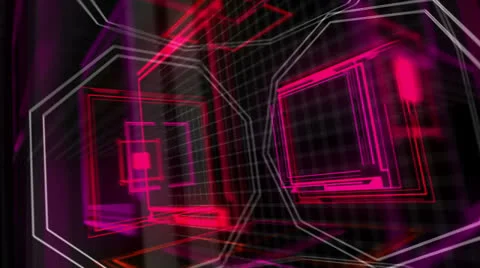 Abstract neon head up display HUD VJ loop Stockbeeldmateriaal 25674287
