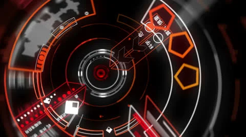 Abstract neon head up display HUD VJ loop Stockbeeldmateriaal 25675941