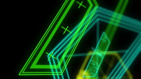 Abstract neon head up display HUD VJ loop Stockbeeldmateriaal 25676632