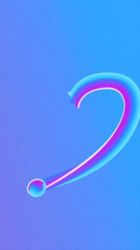 Abstract neon heart shape in glowing blue and pink gradient, symbolizing lo.. Stock Footage 319562684