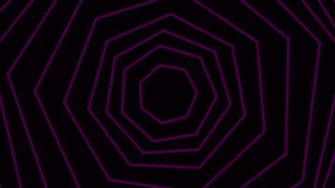 Abstract Neon Hexagon Pattern Background - Modern Geometric Pink Lines Anim.. Stock Footage 340378181