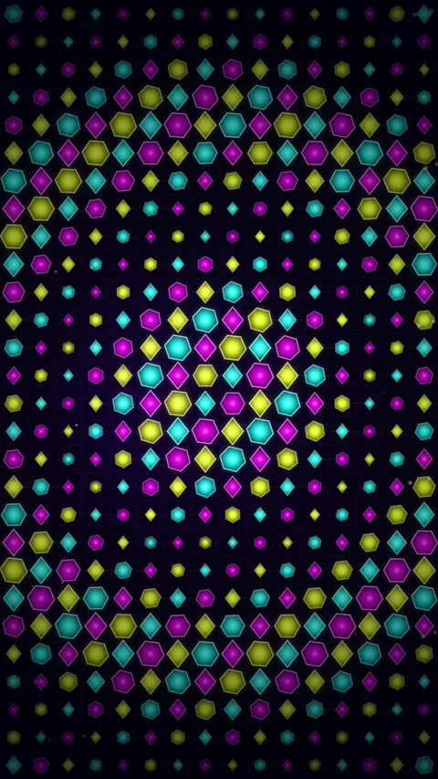 Abstract Neon Hexagon Pattern Motion Background Stock Footage 346197674