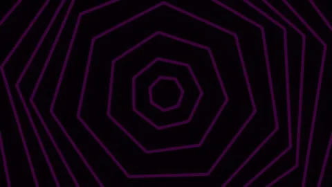 Abstract neon hexagonal glow pattern on black background for futuristic displ Stock Footage 340380667
