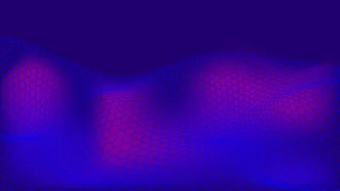 Abstract neon high tech gradient background with mesh wavy texture. Digital.. Stock Illustration