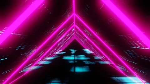 Abstract Neon Highway Driver Traffic tunnel endless VJ loop motion. Video stock 256673258