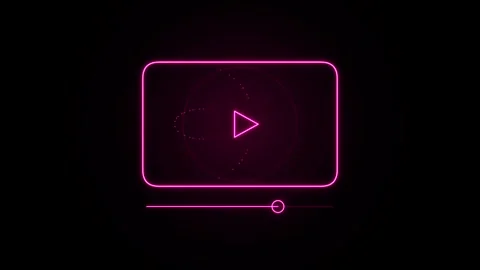 Abstract Neon Holographic Media Player Loop Seamless Loop Stock Footage 344090445