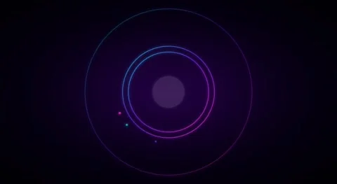Abstract Neon HUD Target Loop - Cyberpunk Purple Blue Circular Radar Background Stock Footage 334720509