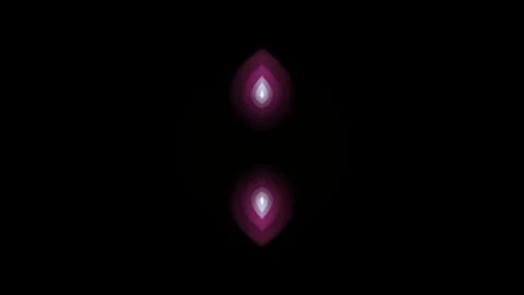 Abstract Neon Infinity Loop with Green Eyes and Purple Reflection. Stock Footage 328695299