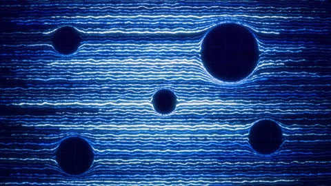 Abstract Neon Information Flow with Holes Stock Footage 137469737