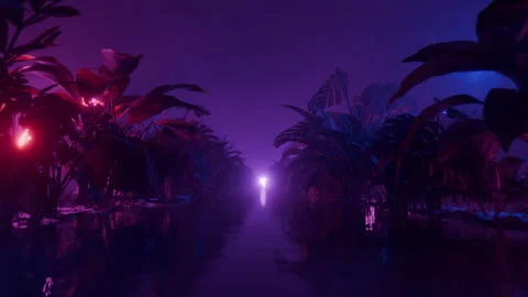 Abstract Neon Jungle Stream Seamless VJ Loop Stock Footage 327531291