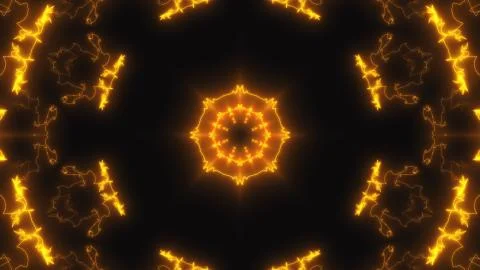 Abstract neon kaleidoscope background, 3d render computer generated background Stock Illustration