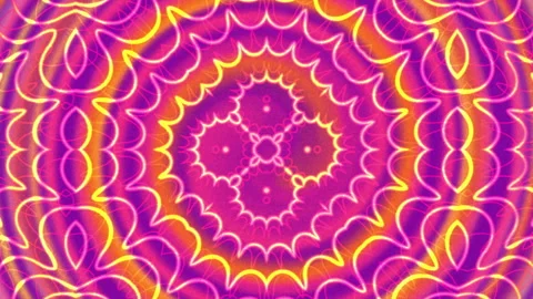 Abstract neon kaleidoscope pattern background loop 库存影片 330874464