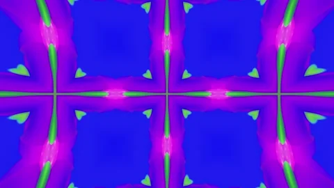 Abstract Neon Kaleidoscope Pattern Generated from Vibrant 3D Geometric Shapes Stock Footage 337589700