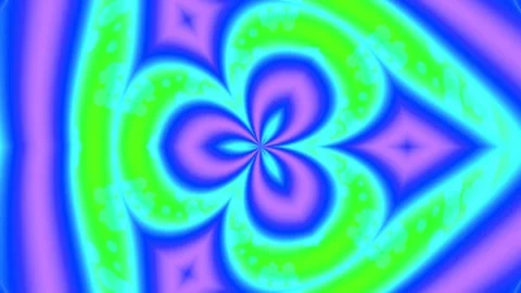 Abstract Neon Kaleidoscope Pattern with Pulsing Fluorescent Colors Stock Footage 333084041