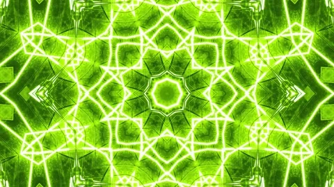 Abstract Neon Kaleidoscope Patterns. 4K Geometric Animation Background. Stock Footage 140744422