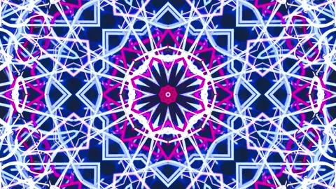 Abstract Neon Kaleidoscope Patterns. 4K Geometric Animation Background. Stock Footage 140916079