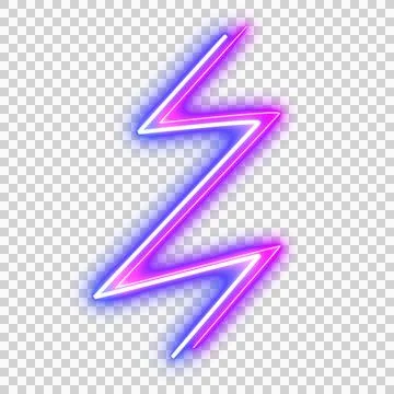 Abstract neon laser line zigzag retro style 80s Illustrazione stock