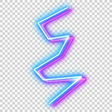 Abstract neon laser line zigzag retro style 80s Illustrazione stock
