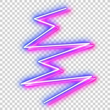 Abstract neon laser line zigzag retro style 80s Illustrazione stock
