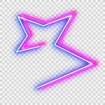 Abstract neon laser line zigzag retro style 80s Illustrazione stock
