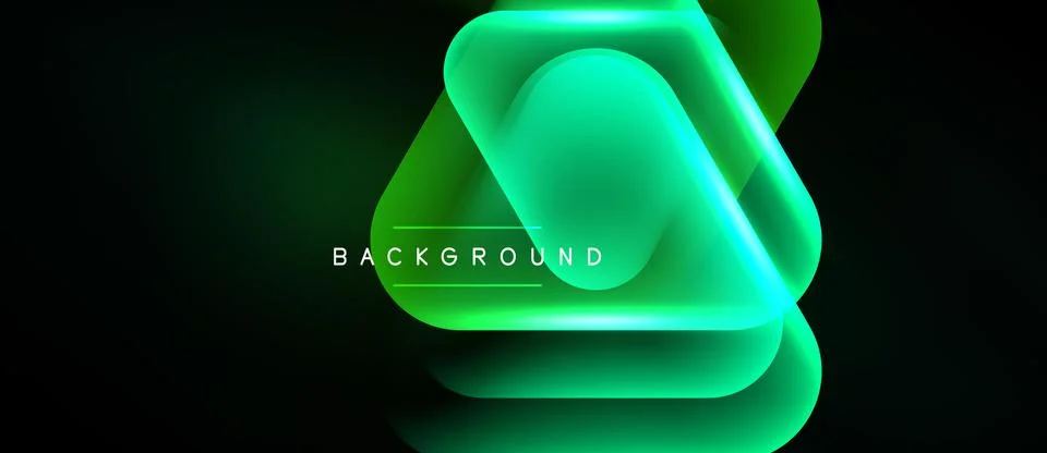 Abstract neon layers create dynamic glowing effect. Dark background emphasize Stock Illustration