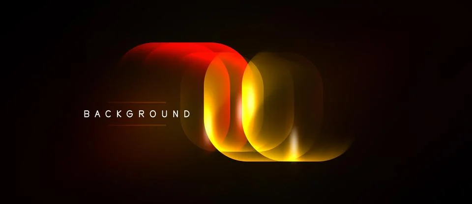 Abstract neon layers create dynamic flow. Warm colors blend, forming luminous 库存插图