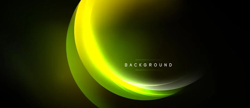 Abstract neon layers create glowing curves. Dark background emphasizes vibran 스톡 일러스트