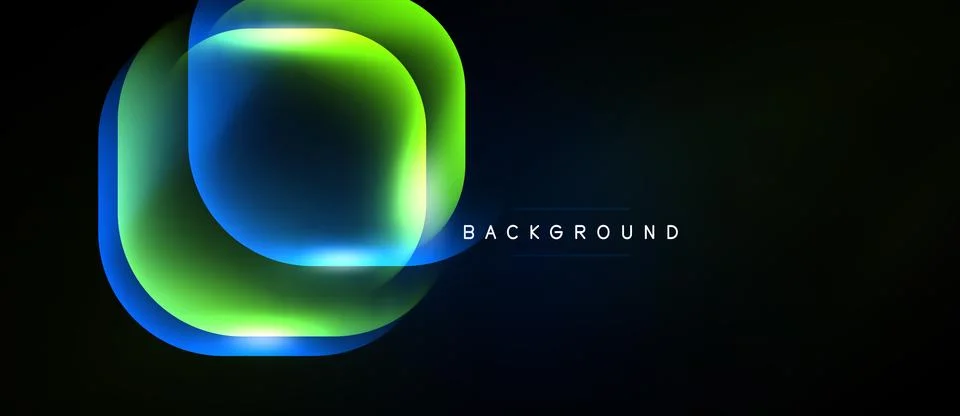 Abstract neon layers create glowing oval shape. Dark background emphasizes Stock Illustration
