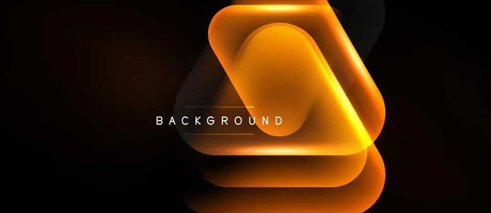 Abstract neon layers create glowing geometric shapes. Dark background empha.. イラスト素材
