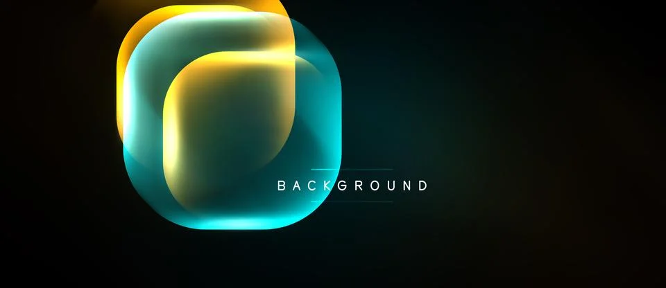 Abstract neon layers create glowing circular design. Dark background emphasiz 库存插图