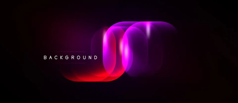 Abstract neon layers create vibrant gradient effect. Dark background emphasiz 스톡 일러스트