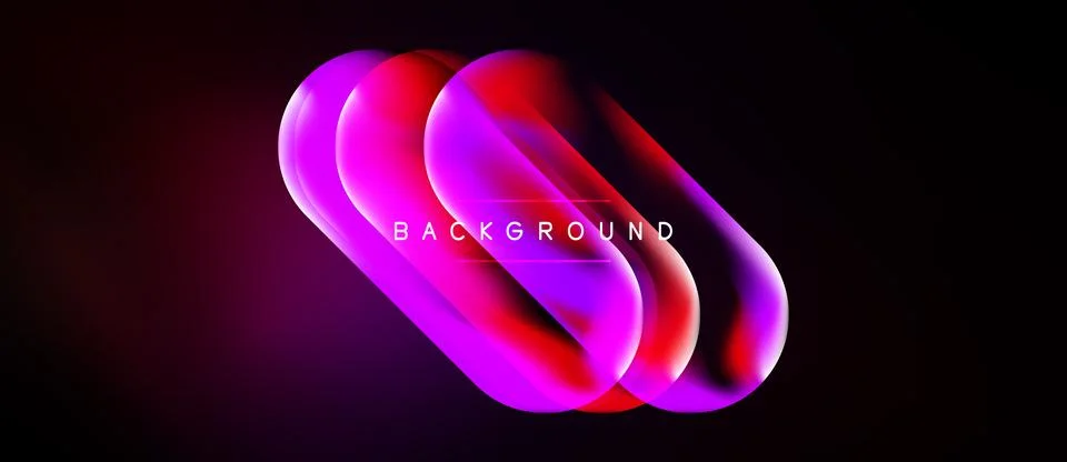 Abstract neon layers create vibrant visual effect. Smooth gradients, dynamic Stock Illustration
