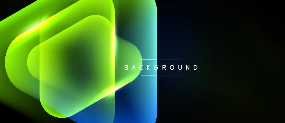 Abstract neon layers overlap, creating vibrant glow. Dark background emphasiz イラスト素材