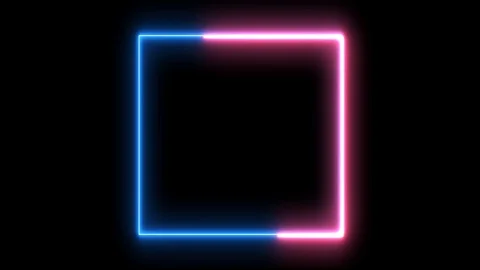 Abstract neon, led square, border. Futur... | Stock Video | Pond5