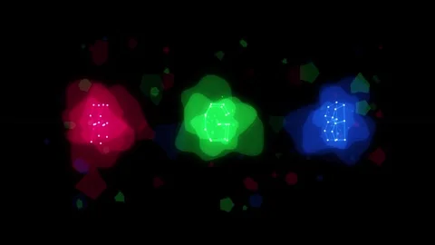 Abstract neon letters morphing within glowing organic colorful blobs dark b.. Vídeo Stock 344021812