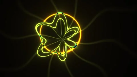 Abstract Neon Light Animation Featuring Rotating Geometric Flower Patterns. Stock Footage 340523343