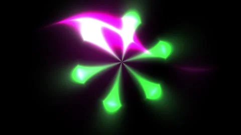 Abstract Neon Light Animation Featuring Rotating Geometric Star Patterns. Stock Footage 341801775