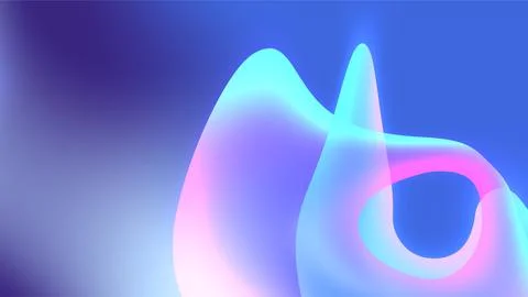 Abstract Neon Light Art with Vibrant Colors and Fluid Shapes. Stock Illustration