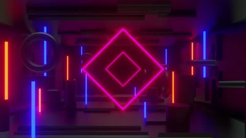 Abstract Neon Light Background (Loop) Video stock 192390310
