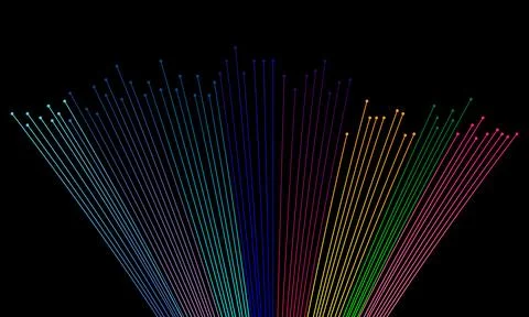 Abstract Neon Light Bars Technology Visualization 스톡 일러스트