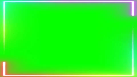 Abstract neon light border green screen overlay video effect 4k for editing Stock Footage 289910914