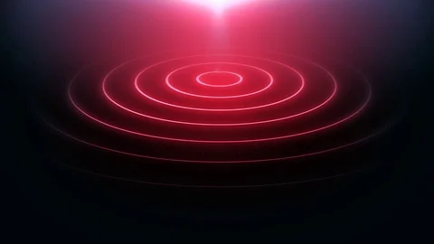Abstract Neon Light Circles Animation Loop Stock Footage 123531323